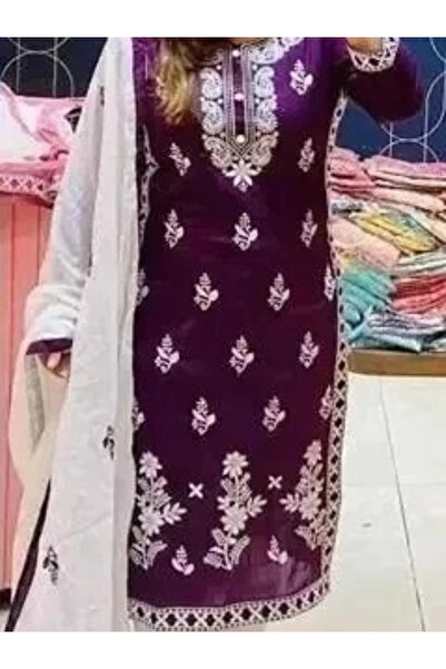 MYSMAR Maroon Rayon Kurti Pent with Dupatta - PMM14059 | Maroon