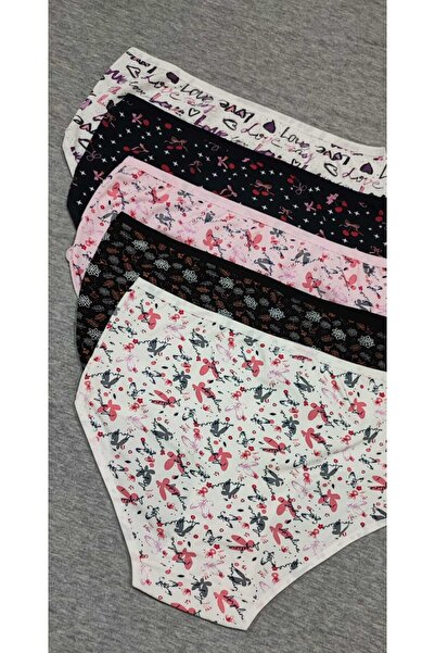 AVESŞENER Plus Size High Waist Printed Hipster Women's Panties 5-Pack