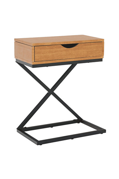 DacEnergy Side table/bedside table, oak/black, VIRED