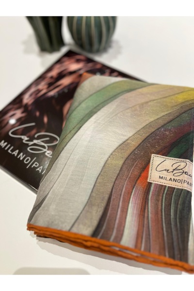 La Boutique Eşarp La boutique Güz Serisi Organik Blok Desen Şal