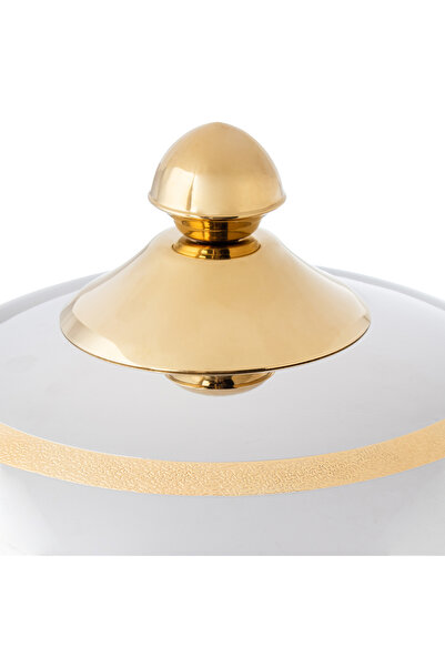 SAFA ✨ Stainless steel food warmer with hanging lid – 6-liter capacity for your large banquets in golden elegance ✨