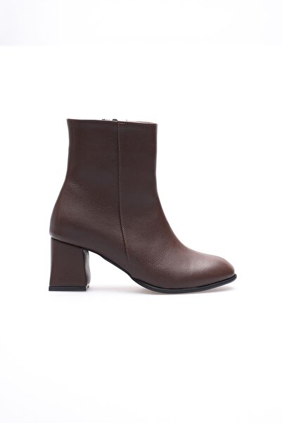 TRENDELLA Lucinda Women's Winter Bitter Brown Thick Heeled Boots