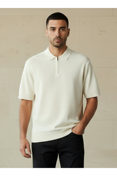 FAV تي شيرت بولو رجالي بأكمام قصيرة ومحكم