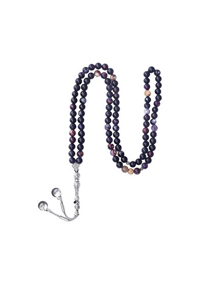 Zeynep Büyükbay Purple Agate Natural Stone 99'Lu Prayer Beads