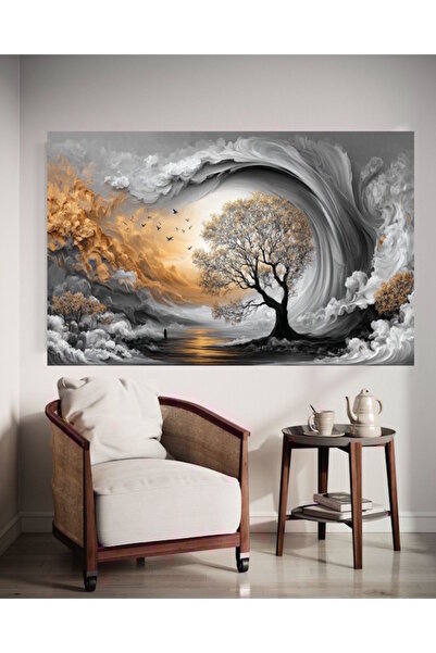 özkacar TABLOU PE PÂSLĂ GOLDEN TREE V3 DECORACIUNE PENTRU CASĂ CADOU ORNAMENT...
