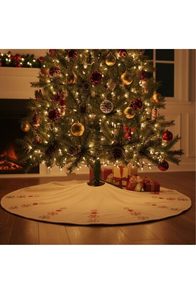 Sevenwoven Kar Tanesi Desenli Yılbaşı Ağaç Örtüsü – Dekoratif Noel Çam Ağacı ...