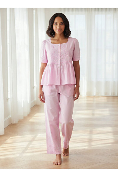 FAV Pyjama Set Button Down Top & Trousers Cotton