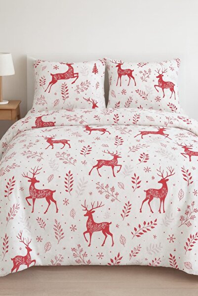 Marlenka Home Tex YILBAŞI TEMALI GEYİKLİ PAMUKLU NEVRESİM TAKIMI