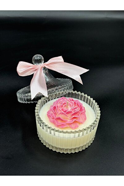 Lumira Candle Scented Candle 200g in a Candy Box with Floral Decoration – Surprise Aroma, Elegant and Romantic Gift