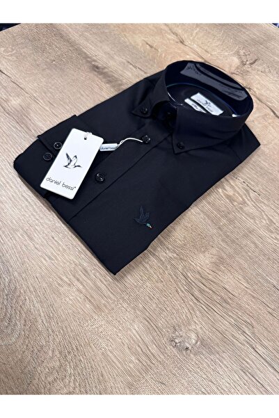 Daniel Bessi Κλασικό ανδρικό πουκάμισο με μακρύ μανίκι εφαρμοστό από βαμβακερό ελαστικό ύφασμα με κουμπιά