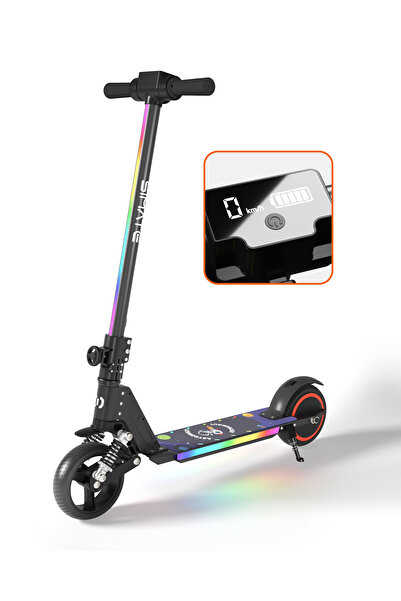 SIMATE Scooter Çocuk Elektrikli – 130W ,LED, Amortisörlü,Dizlik & Dirseklik H...