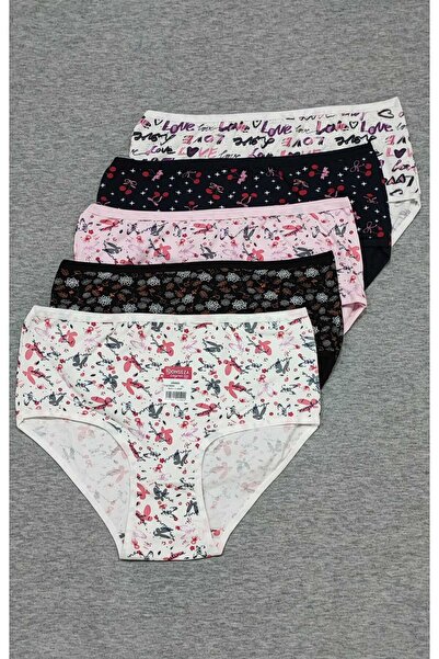AVESŞENER Plus Size High Waist Printed Hipster Women's Panties 5-Pack