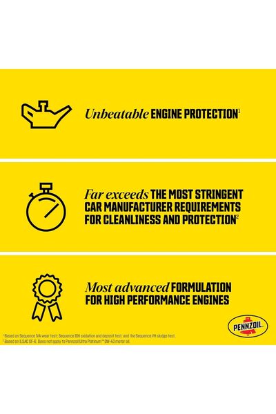 PENNZOIL Ultra Platinum Full Synthetic 0W-40 Engine Oil (1 Quart, 1 Count) (550040856)