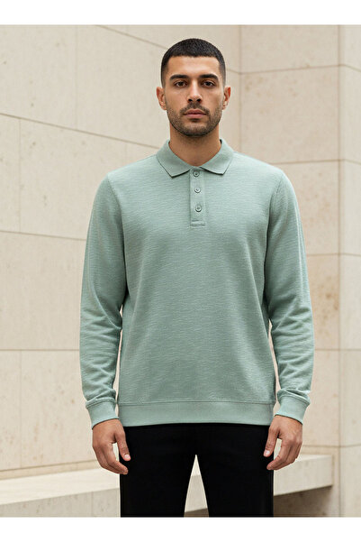 FAV Men Long Sleeves Textured Polo T-shirt