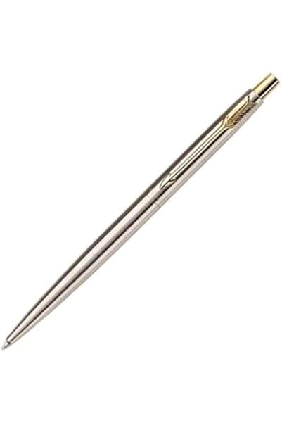 Parker Classic Stainless Steel Ballpoint Pen, Chrome with Gold Clip GT