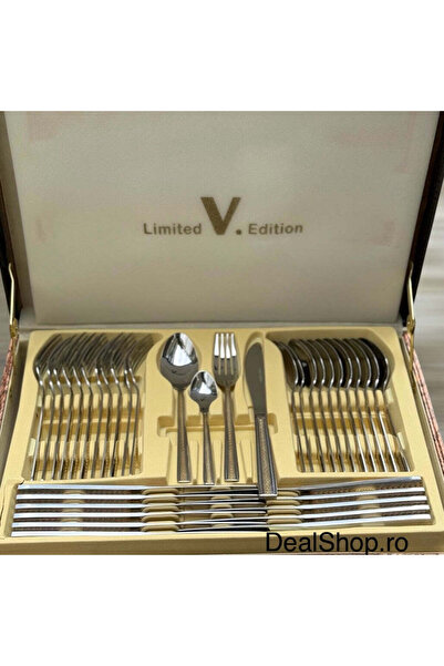 dealshopromania 72-piece Limited Edition LV 1005 Stainless Steel Cutlery Set Elegant Service for 12 People with Prem