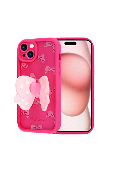 HTstore iPhone Compatible 15 Case Camera Protected Figure Designed Zore Kapya Cover