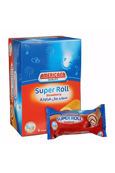 Americana لفائف كيك سوبر بنكهة الفراولة - 6 × 60 جرامًا - عبوة من قطعتين