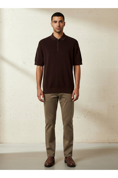 FAV Men Short Sleeve Textured Polo T-shirt