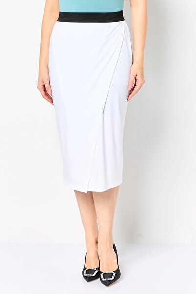 Karl Lagerfeld Women Plain Midi Skirt, White