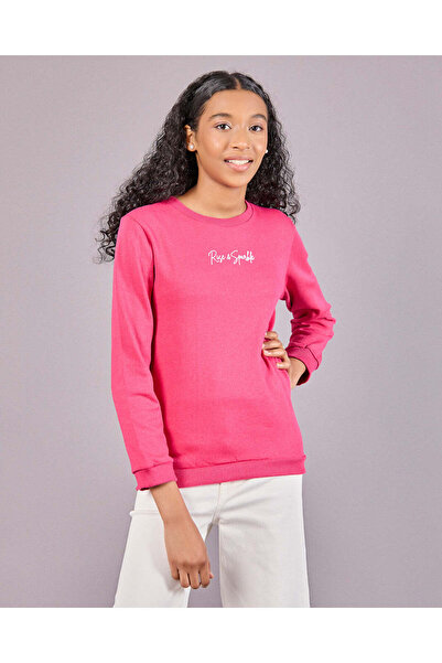 REDTAG Senior Girls Fuchsia Printed Sweatshirt