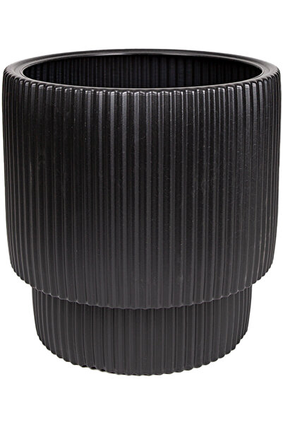 Herdekora Saksı, Yuvarlak, Siyah - 37x36 cm