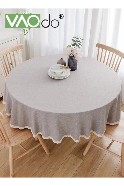 VAODO Round Tablecloths for Dining Table, Waterproof Decorative Table Cover, ...