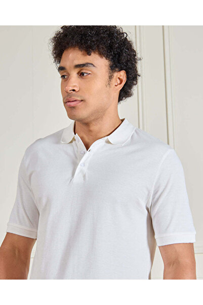 REDTAG Men Ivory Classic Polo Shirt