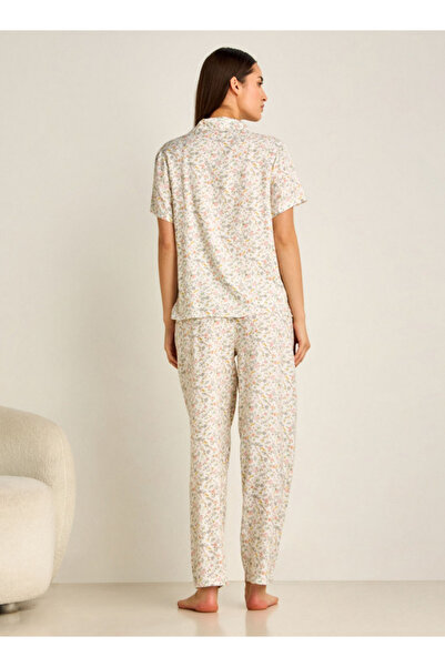 FAV Pyjama Set Button-Down Shirt & Trousers Viscose
