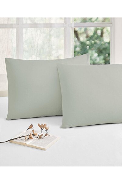 Özdilek 2 غطاء وسادة بلون واحد مصنوع من القطن بنسبة 100%