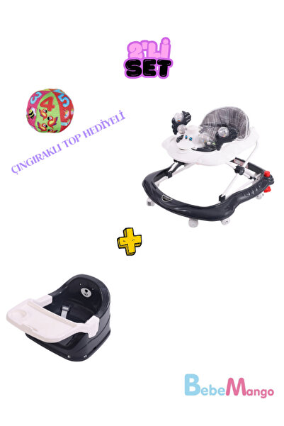BebeMango 2 'li set Oyuncaklı Müzikli 3 Kademeli Örümcek Bebek Yürüteci + Çoc...