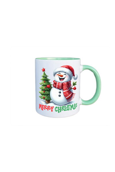 AFFIX THE DIFFERENT PERSPECTIVE Personalized mug, white with green interior a...