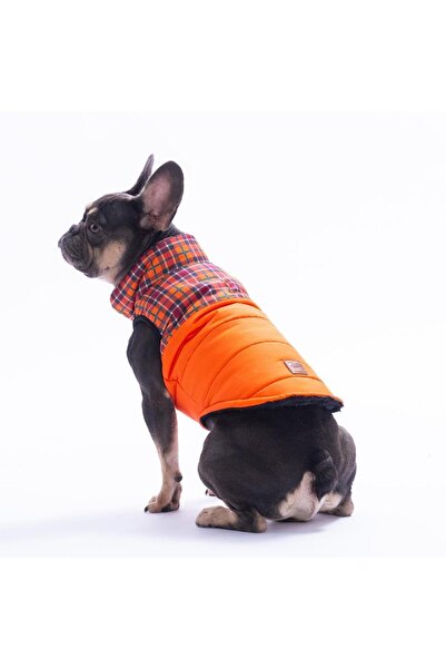 Pawstar Orange Elgin Paws Plaid Pattern Vest Dog Vest Dog Clothing Dog Raincoat