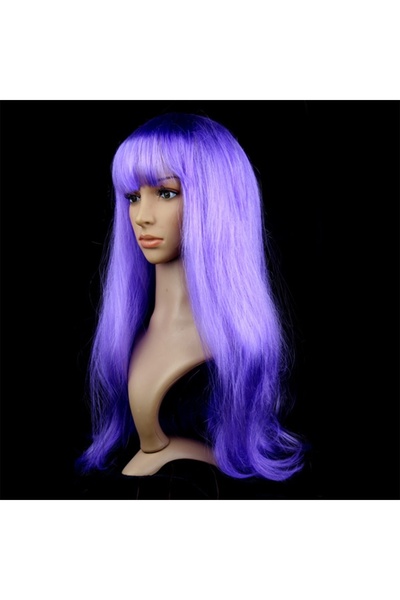 RiverWorld Περούκα για πάρτι River World, μακριά, μωβ χρώμα