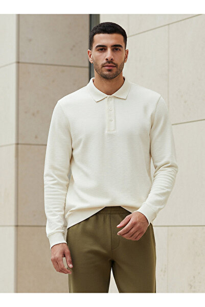 FAV Men Long Sleeves Textured Polo T-shirt