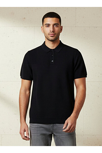 FAV Men Short Sleeve Textured Polo T-shirt