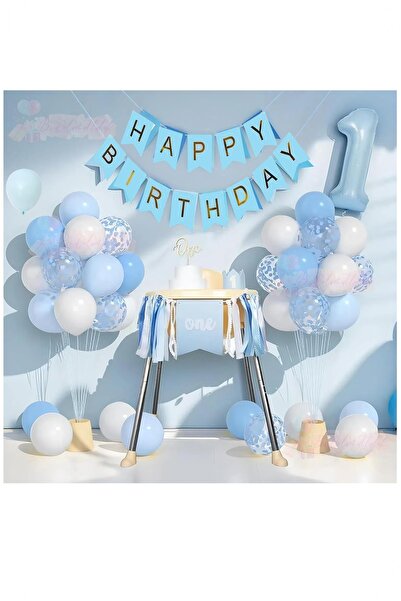 BİDOLUMUTLULUK 1 Bir Yaş Doğum Günü Kutlama Parti Eğlence Konsept Balon