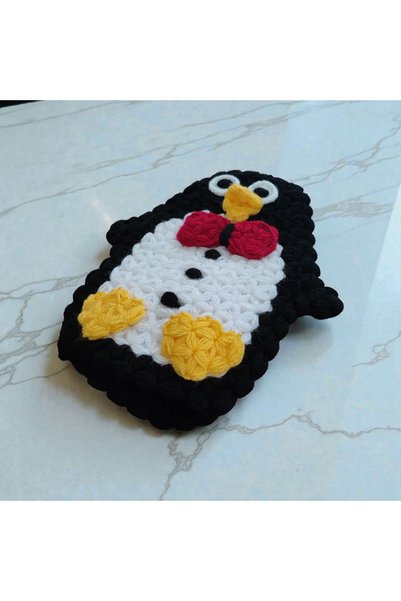 Mia Giyim Cute Penguin Themed Hand Knitted Bath Washcloth
