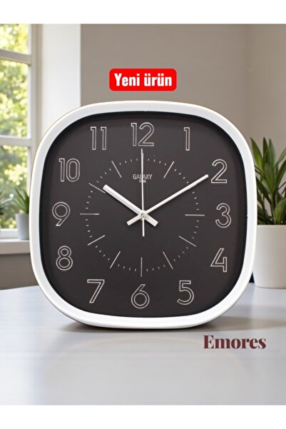 EMORES 30 Cm Gerçek Cam Sessiz Mekanizma Duvar Saati