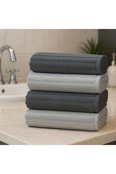 SHAL HOME 100% Cotton 4-Piece 50*90cm Elyuz Towel Set