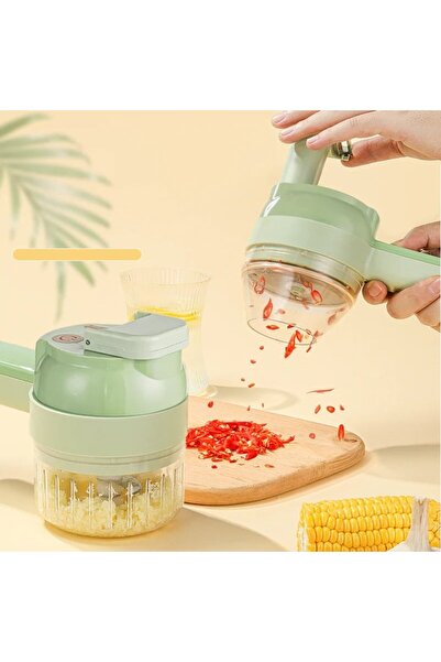OEM 7in1 Portable Electric Vegetable Chopper with Handle, Cordless, Green BCSH1150