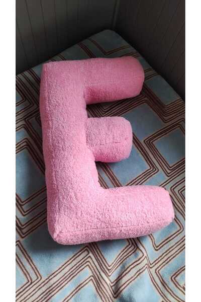 DAPHNS Harf Yastık E Harfi %100 Pamuk Havlu Kız Bebek Çocuk Odası Yastığı