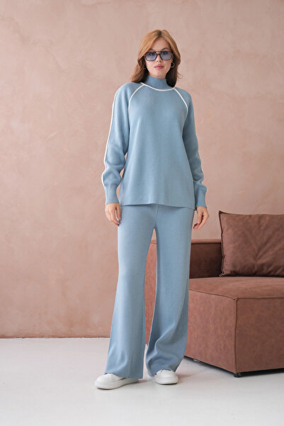 Park Karon Women's Mock Neck Sweater Pants Double Knitwear Set