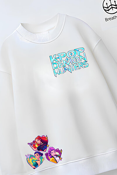 Belya Kids Wear Φούτερ με σχέδιο Pop 2, από βαμβακερό ύφασμα oversized κλωστών για κορίτσια