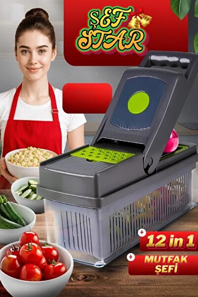 xolo 12 in 1 Multi Fonksiyonlu Rende Doğrayıcı 12 in 1 Vegetable Cutter