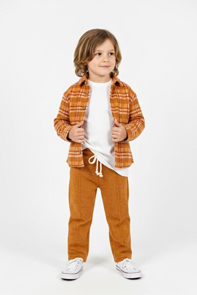 MiaBaby 3-Piece Set with Plaid Shirt