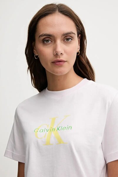 Calvin Klein HERO SS CLASSIC MONOLOGO CN TEE Gri Kadın T-Shirt