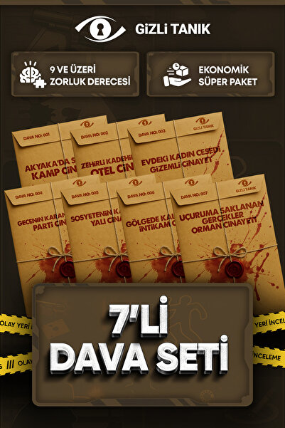 Gizli Tanık Dedektif Oyunu, 7 Dava Tek Paket, Dedektiflik Oyunu, Kutu Oyunları, Cinayet Oyunu, Katili Bulma Oyun