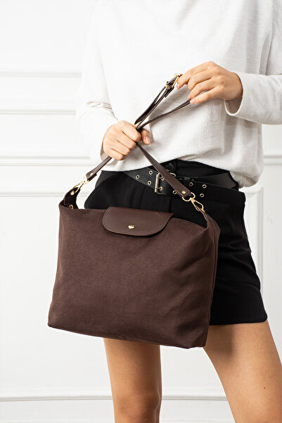 Valu Accessorize Nora Women's Zippered Adjustable Strap Suede Shoulder Bag