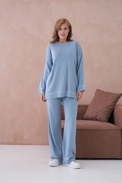 Park Karon Women's Wide Neck Sweater Pants Two-Piece Knitwear Set